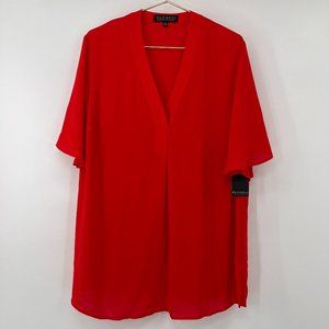 Eloquii Plus Flutter Short Sleeve Red Blouse NWT